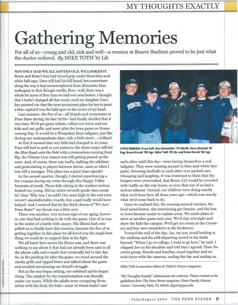 Gathering Memories page